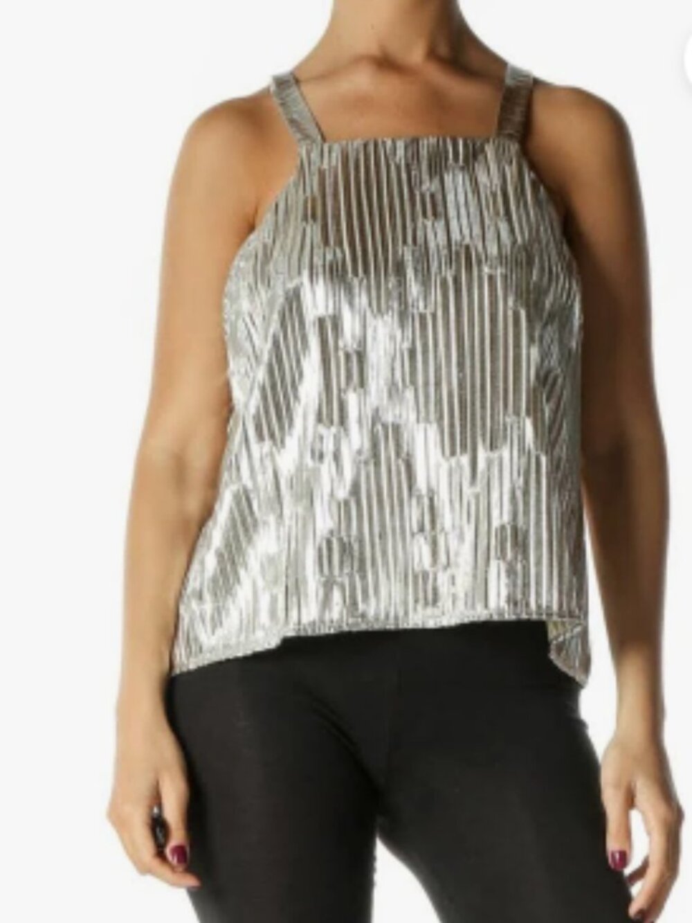 Maeve Anthropologie Metallic Shine Tank Top